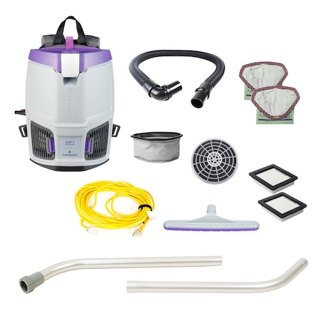 Proteam GoFit 3, 3 qt. Backpack Vacuum w/Two Piece Wand and Xover Tool 107747